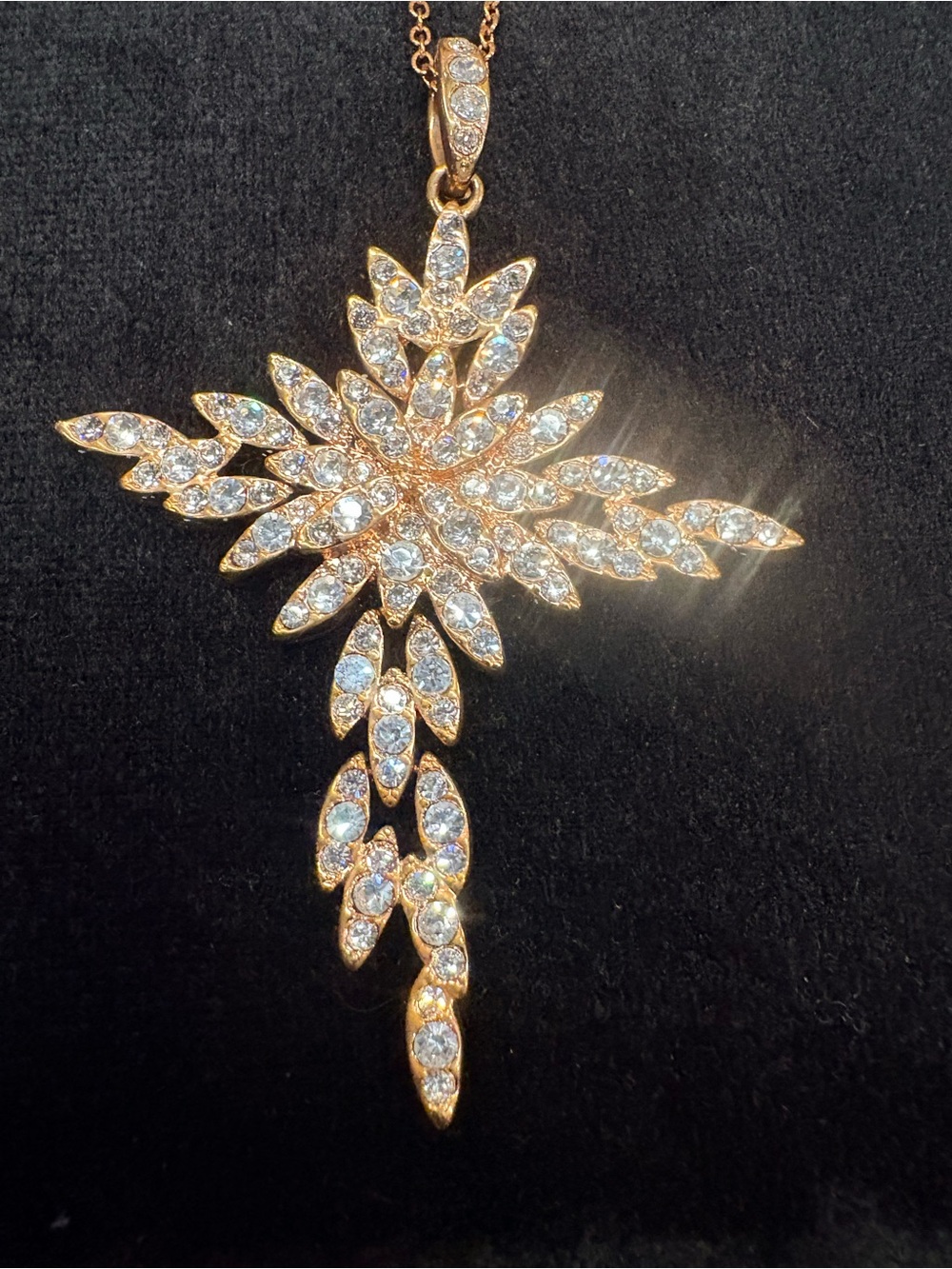 Real Collectibles by Adrienne Gold Leaf Cross Pendant